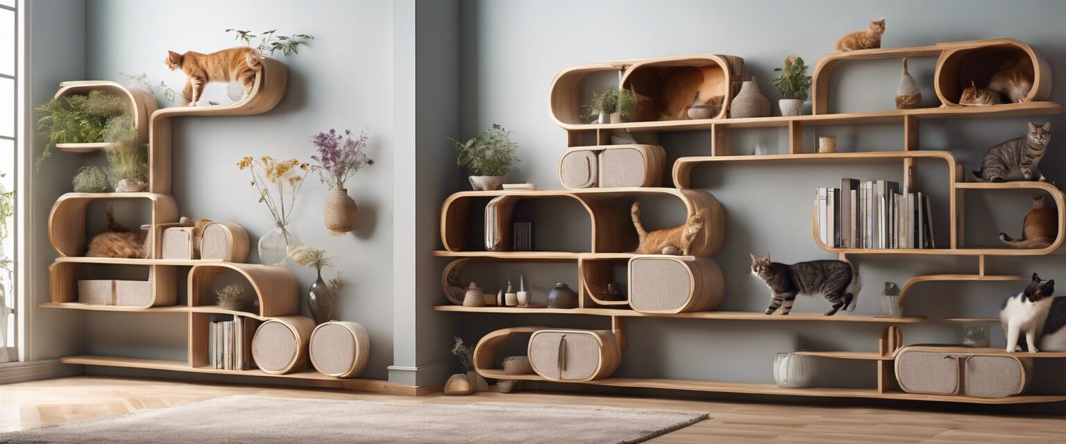 Wall-mounted cat climbing shelves