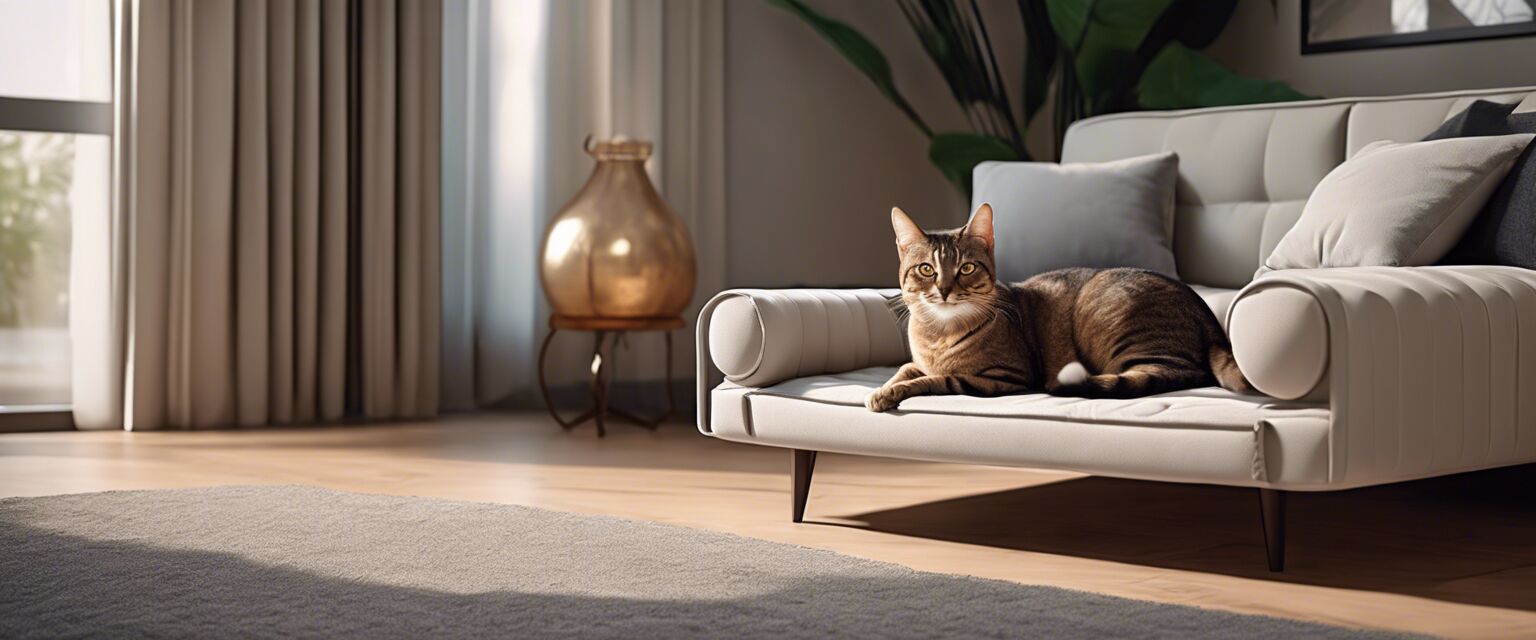 Elegant luxury cat bed in a living room