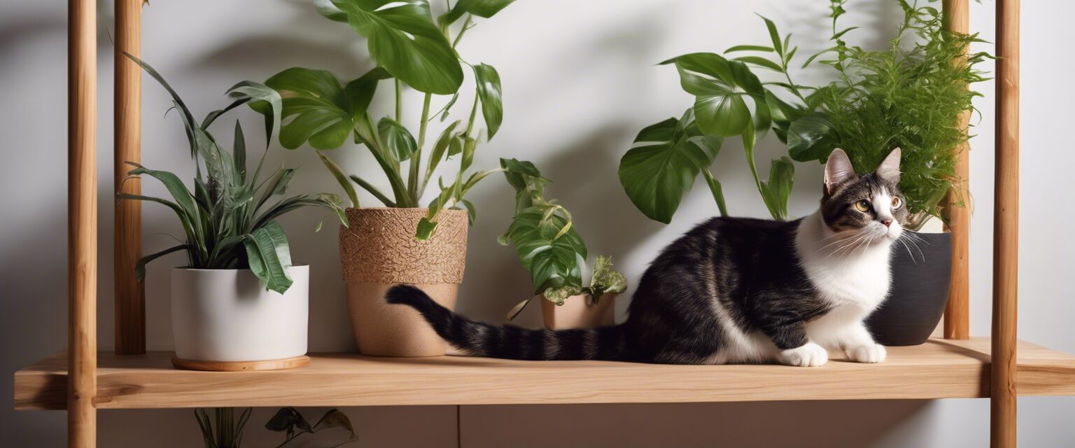 Modern cat shelf with a cat lounging